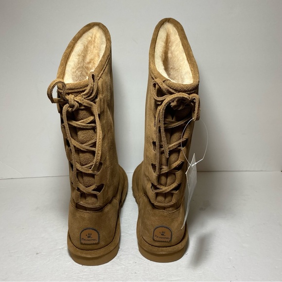New BearPaw Women’s Phylly Hickory II Tan Suede Lace-Up Boots Size 11 - Picture 6 of 16